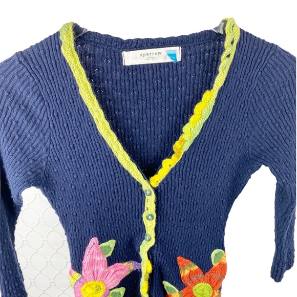Anthropologie Sparrow Earthly Delights Embroidered Floral Button Cardigan XS - Picture 3 of 8